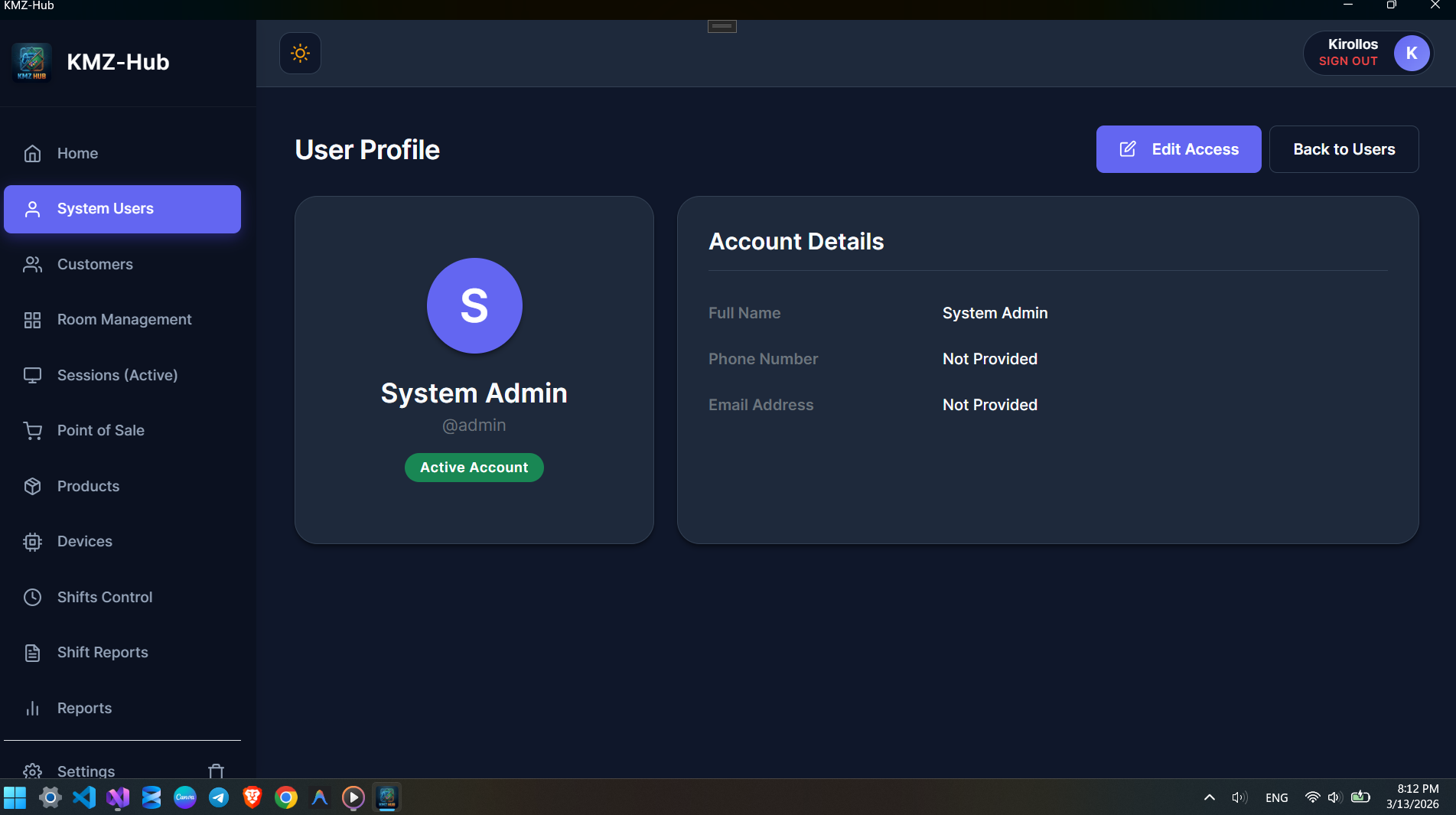 User Details